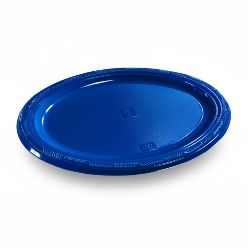 Bandeja plástica ovalada azul, 5 piezas, 30 cms