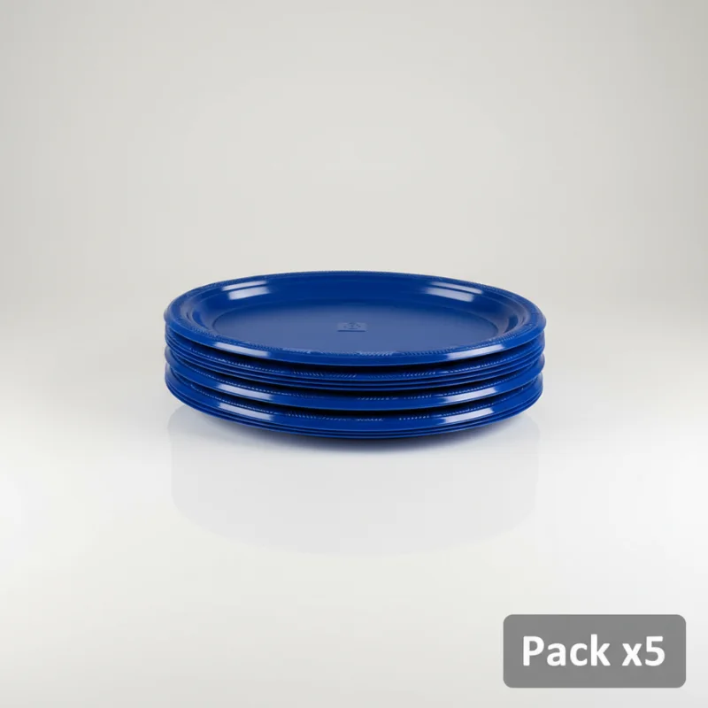Bandeja plástica ovalada azul, 5 piezas, 30 cms - Imagen 5