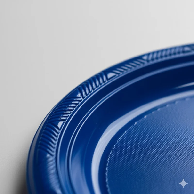 Bandeja plástica ovalada azul, 5 piezas, 30 cms - Imagen 2