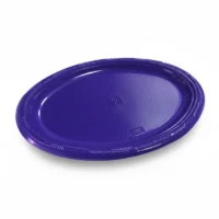 Bandeja plástica ovalada morada, 5 piezas, 30 cm