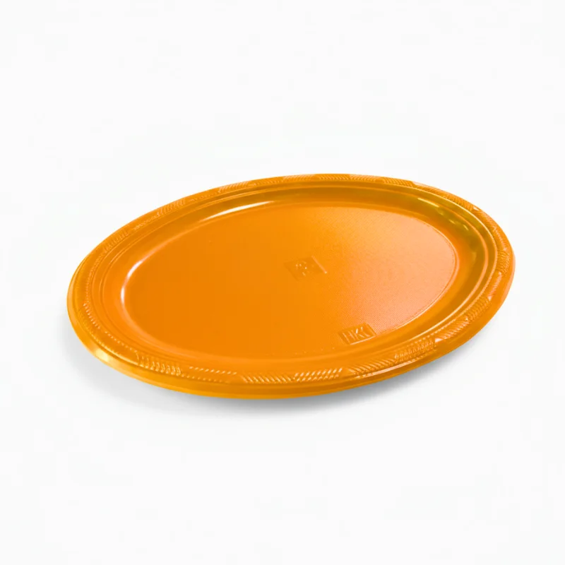 Bandeja plástica ovalada naranja, 5 piezas