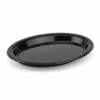Bandeja plástica ovalada negra, 5 piezas, 30 cm