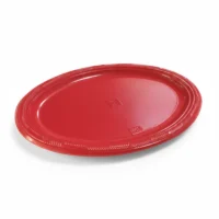 Bandeja plástica ovalada rojo, 5 piezas