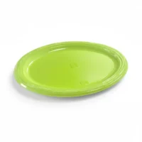 Bandeja plástica ovalada verde, 5 piezas, 30 cms