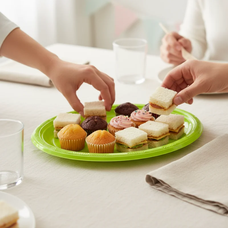 Bandeja plástica ovalada verde, 5 piezas, 30 cms - Imagen 4