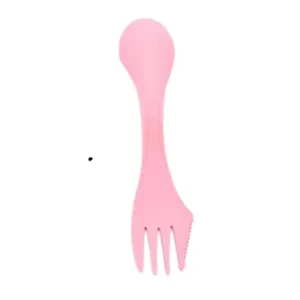 Cuchara Cuchillo tenedor  3 en 1 rosa
