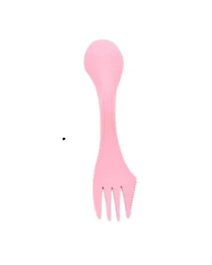 Cuchara Cuchillo tenedor  3 en 1 rosa