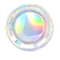 Platos Cartón Plateados 18" x 10 Piezas