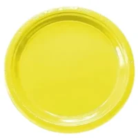Plato plástico amarillo, 10  piezas, 23 cms