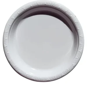 Plato plástico blanco, 10 piezas, 18 cms