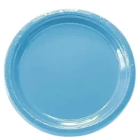 Plato plástico celeste, 10 piezas, 18 cms