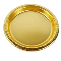 Platos plasticos 23 cms, 6 píezas, Dorados