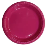 Plato plástico fucsia, 10 piezas, 23 cms