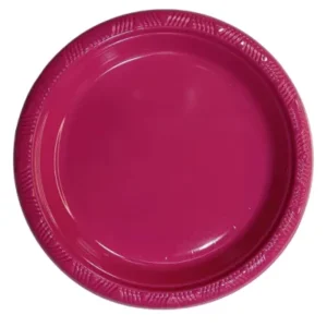Plato plástico fucsia, 10  piezas, 23 cms