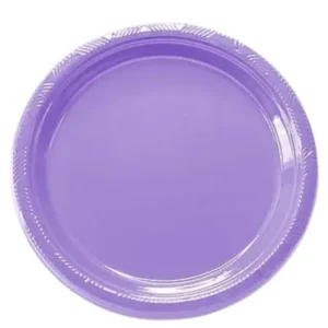 Plato plástico lila, 10 piezas, 18 cms