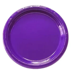 Plato plástico morado, 10  piezas, 23 cms