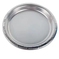 Platos plasticos 23 cms, 6 píezas, Plateados