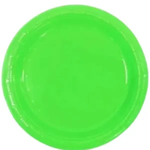 Plato plástico verde, 10  piezas, 23 cms