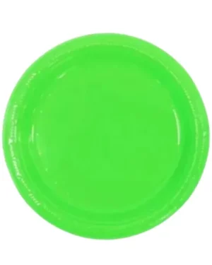 Plato plástico verde, 10  piezas, 23 cms