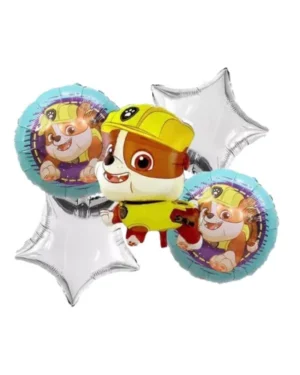 Set 5 Globos Metálicos Paw Patrol Rubble