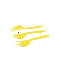 Tenedores 20 piezas, amarillos