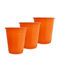 Vasos plásticos Naranjo, 250 ml, 25 piezas
