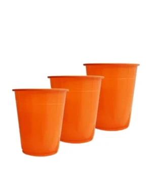 Vasos plásticos Naranjo, 250 ml, 25 piezas