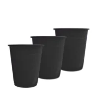 Vasos plásticos Negro, 250 ml, 25 piezas