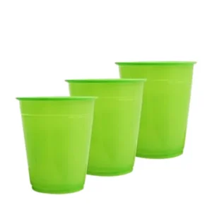 Vasos plásticos Verde, 250 ml, 25 piezas