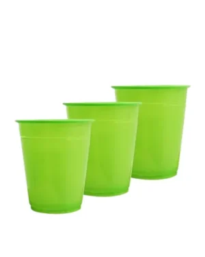 Vasos plásticos Verde, 250 ml, 25 piezas