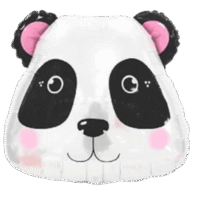 Globo metálico cabeza de oso panda