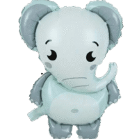 Globo metálico elefante gris