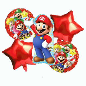 Pack de Globos de Mario Bross, 5 piezas