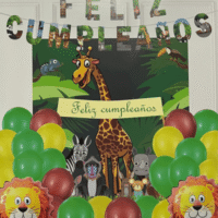 Set de globos látex con fondo de animales 31pcs