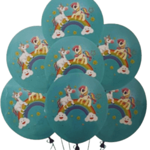 Globos Latex Unicornio Celeste, 25 piezas