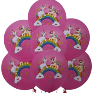 Globos Latex Unicornio Rosa, 25 piezas