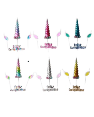 Vela cuerno de Unicornio, color aleatorio