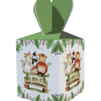 Caja de dulces, animalitos de la selva, safari. 6 piezas