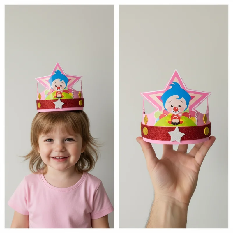 Corona para el cumpleañero Plim Plim, color rosado - Imagen 4