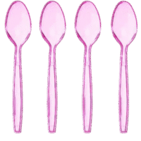 Cucharas Transparentes Rosadas x 12 Piezas