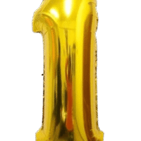 Globo Metálico 40 cm Dorado Numero 1