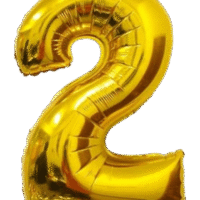 Globo Metálico 40 cm Dorado Numero 2