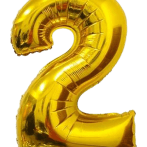 Globo Metálico 40 cm Dorado Numero 2