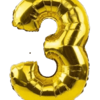 Globo Metálico 40 cm Dorado Numero 3