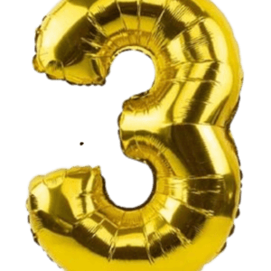 Globo Metálico 40 cm Dorado Numero 3