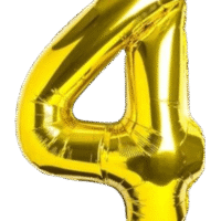 Globo Metálico 76 cm Dorado Numero 4