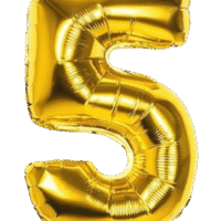 Globo Metálico 76 cm Dorado Numero 5