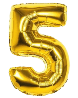 Globo Metálico 76 cm Dorado Numero 5