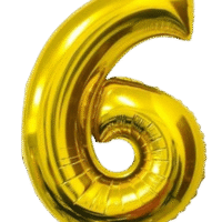 Globo Metálico 40 cm Dorado Numero 6