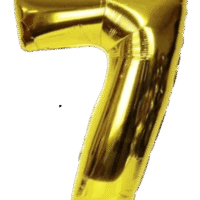 Globo Metálico 40 cm Dorado Numero 7